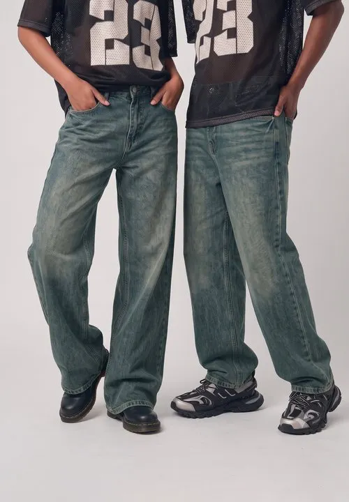 UNISEX - Baggy jeans - dark blue denim
