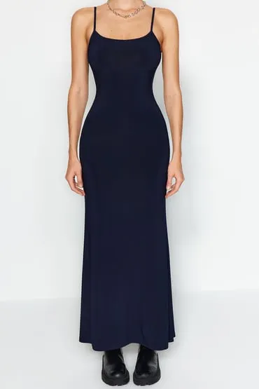 Vestido tubo de punto largo