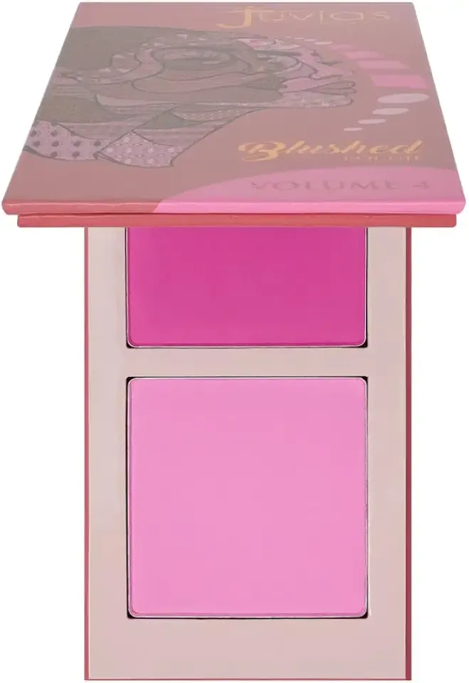 Juvia's Place Blushed Duo Blush Volume4 - Two Tone Pigmented Buildable Pressed Mineral Powder - Rosy Natural Cheeks Matte Fresh Finish for All Skin Color