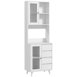 Alacena de Cocina HOMCOM MDF Blanco 60x35x180 cm