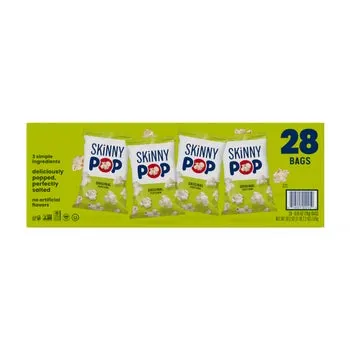 Skinny Pop Popcorn, 0.65 oz, 28-count
