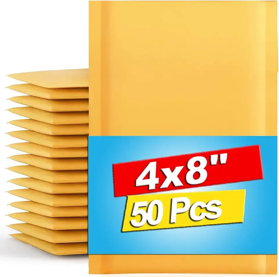 Bubble Mailers 4x8 inch | 6x10" | 8.5x12" | 10.5x16" - 50 Pack | 100 Pack | 200 Pack | 500 Pack, Tear Resistant Padded Envelopes Suitable for Small Businesses, Shipping, Mailing, Packaging