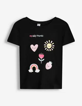 T-shirt - Stampa frontale - Nero