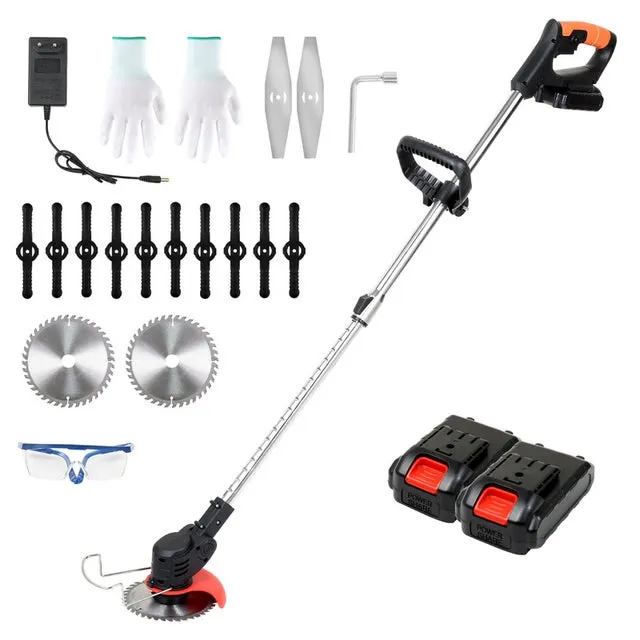 Decespugliatore/tosaerba con 2 batterie da 21 V 1,5 Ah e caricabatterie, 18 krpm. Batteria inclusa.