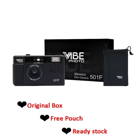 Classics VIBE 501F Camera Reusable Non-Disposable Retro Film Camera 135 Film Fool With Flash Black/Red/Champagne Silver/Pink