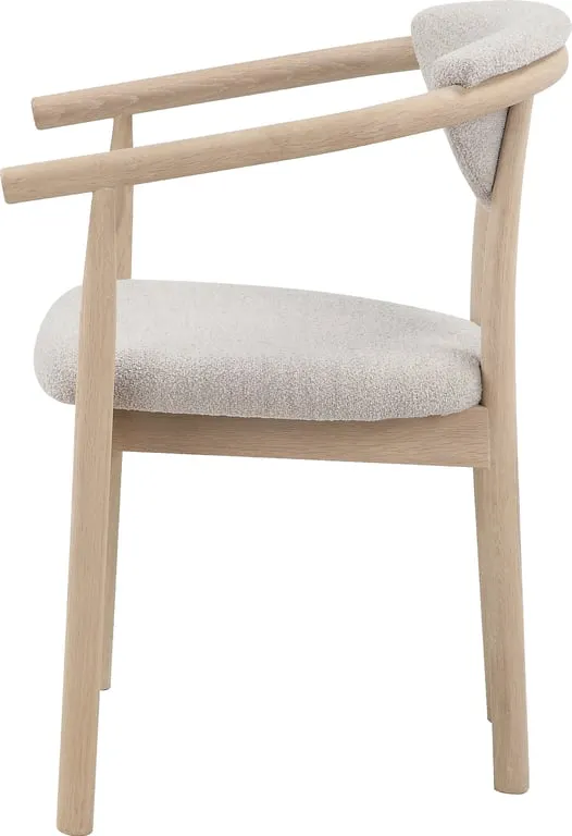 Ryan spisestol Stoff Alpine Natural, hvitpigmentert eikeunderstell