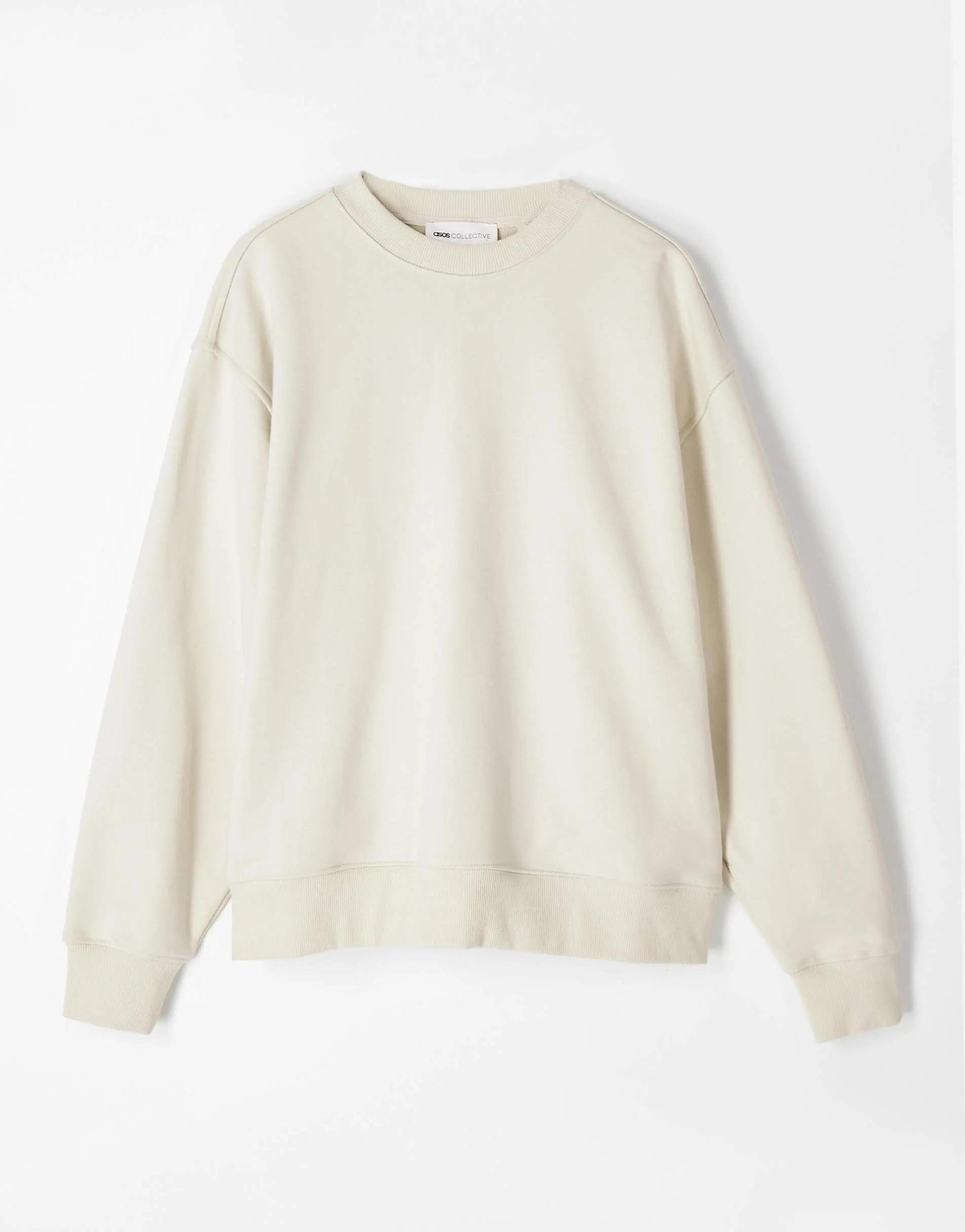ASOS COLLECTIVE oversized super heavyweight crew in off white