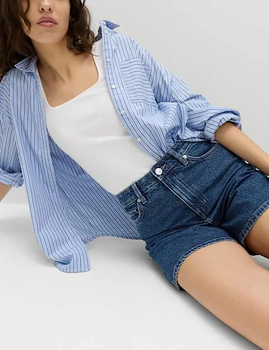 Klassische Denim-Shorts aus reiner Baumwolle