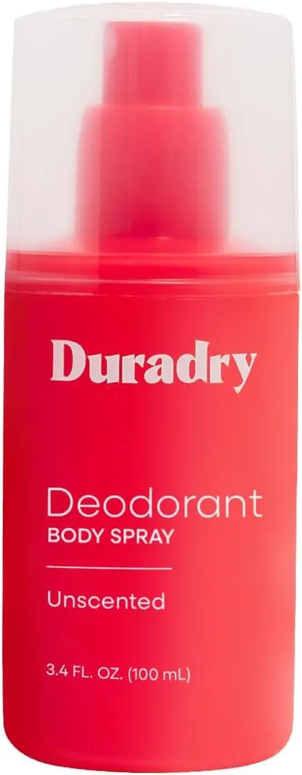 Duradry Aluminum-Free Deodorant Body Spray for Men and Women – Unscented Deodorant for Whole Body, Natural Odor Neutralizer, Clear and…
