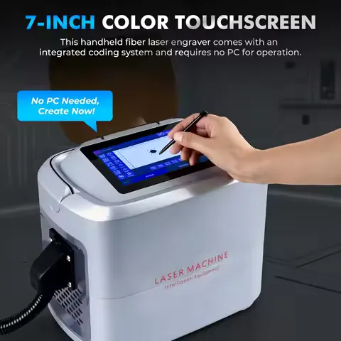 TOIREISX H1 10W Fiber Laser Engraver, Built-in Autonomous Coding System, 12000mm/s Fast Laser Marking Machine, Portable and Handheld Laser Engraving Machine with 110x110mm Working Area, for for Jewelry, Metal, Leather