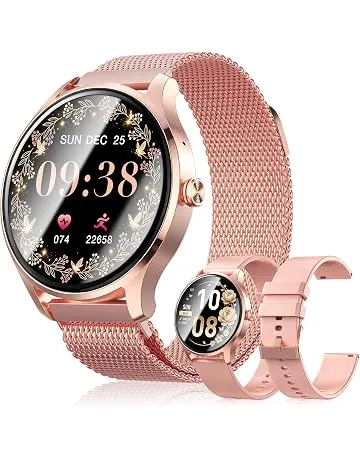 Smart Watch for Women, Fitness Trackers with Calls&Answer, Womens Watch 1.27'' Fitness Watches with Heart Rate/Sleep/SpO2 Monitor/100+ Sports Model, Smartwatch for iPhone/Samsung/Android Rose Gold