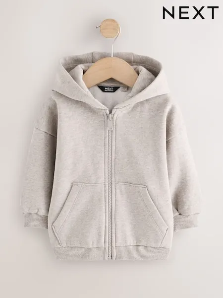 Navy Soft Touch Zip Through Hoodie (3mths-7yrs)