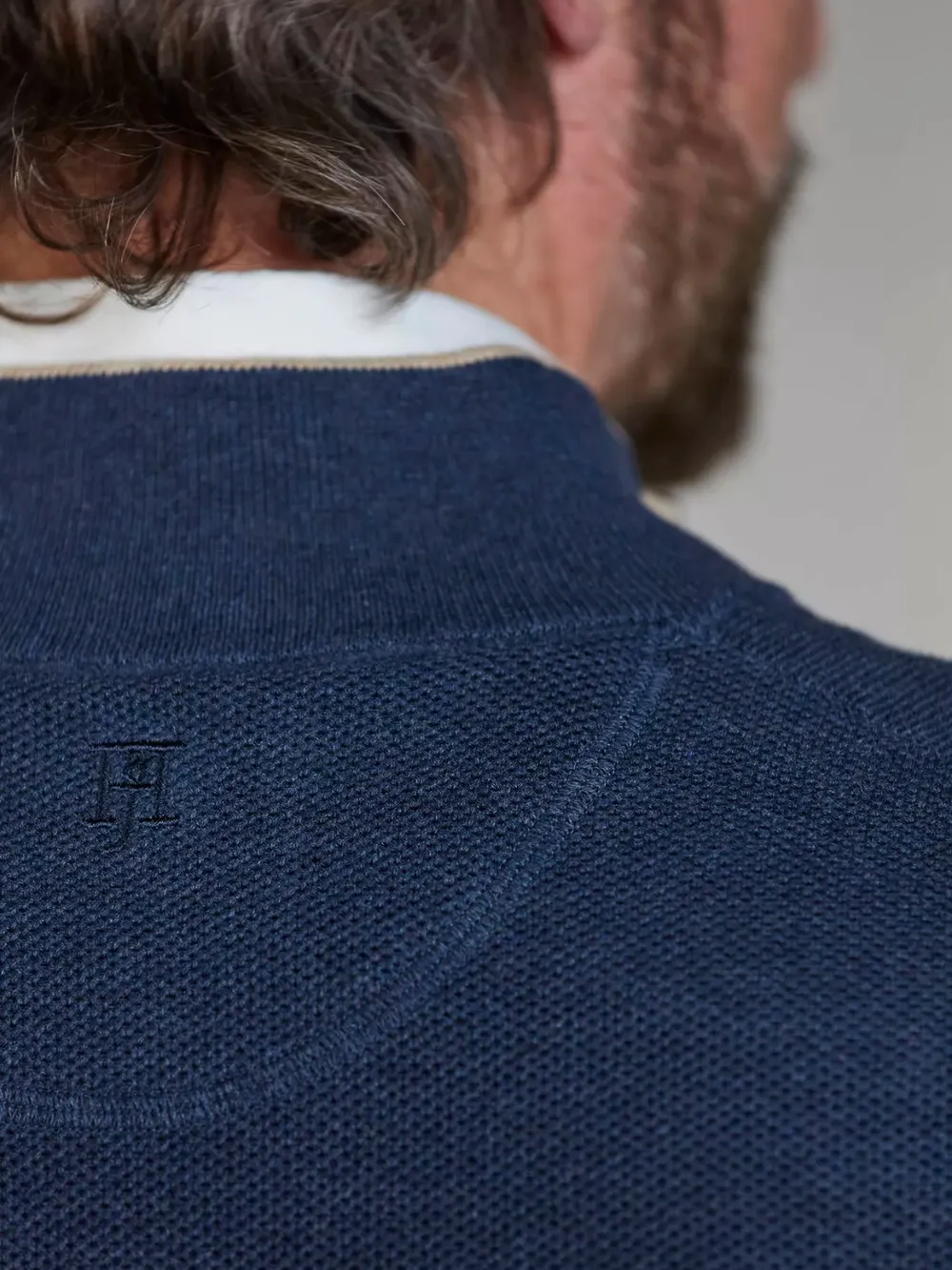 HALF ZIP STRUCTURE SWEATER