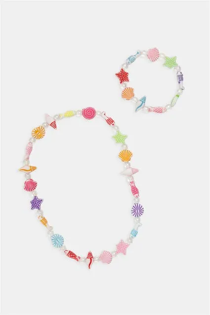 Kids set armband en halsketting zee