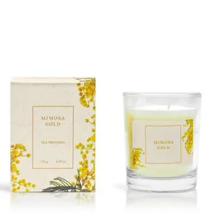 Vela aromática Floral Mimosa Gold blanco 130 g