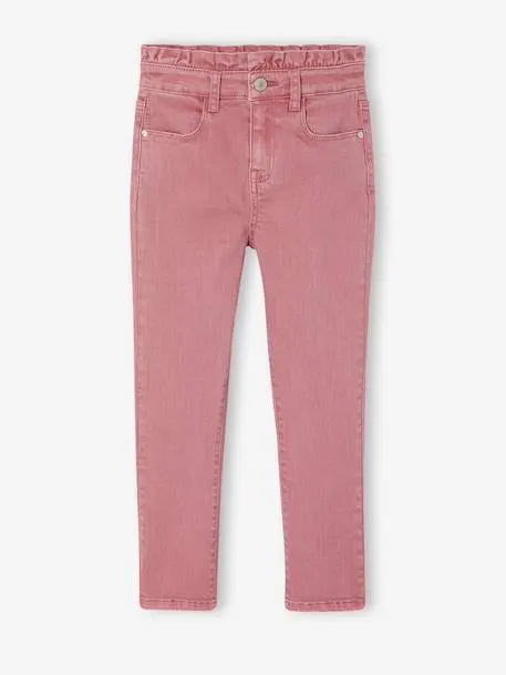 Pantalon slim fille morphologie fin - mauve