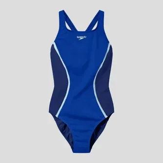 Speedo Womens Solid Splice Medalist Swimsuit