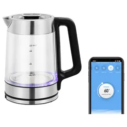 Kogan SmarterHome™ 1.7L Double Wall Glass Smart Kettle (Stainless Steel)