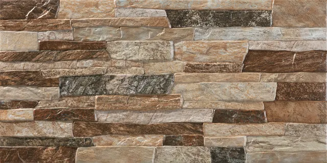 Azulejo porcelánico Vesubio efecto piedra brown 30x60 cm ARTENS