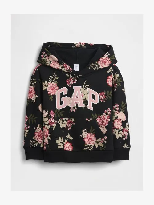 BABYGAP RELAXED LOGO HOODIE - Hoodie - black floral