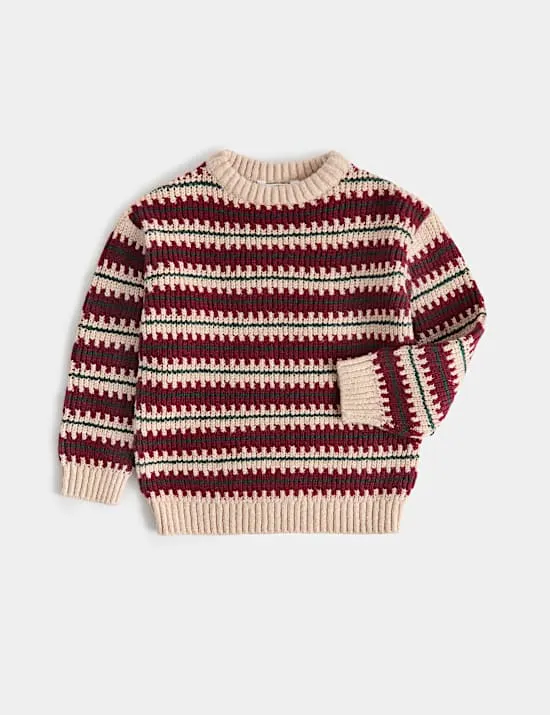 Gestreifter Pullover aus Baumwollgemisch