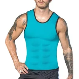 Mens Fitness Sauna Vest - Blue - Specifically Designed to Make you Sweat when Exercising - Tight Fit - Designed to Make You Sweat when Exercising