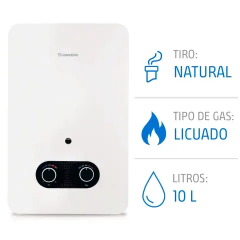 Calefón Gas Licuado 10 Litros Tiro Natural Ionizado