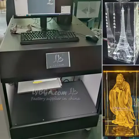 Laser 2D 3D Internal Engraving Machine Lathe LY-A02 Glass Crystal Ball Green Light 1W 6W Fiber Laser Marking Milling Machinery