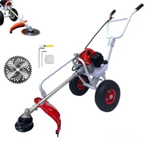 Decespugliatore a Scoppio 63CC 2HP 2 Tempi con Ruote a Spinta Tagliaerba