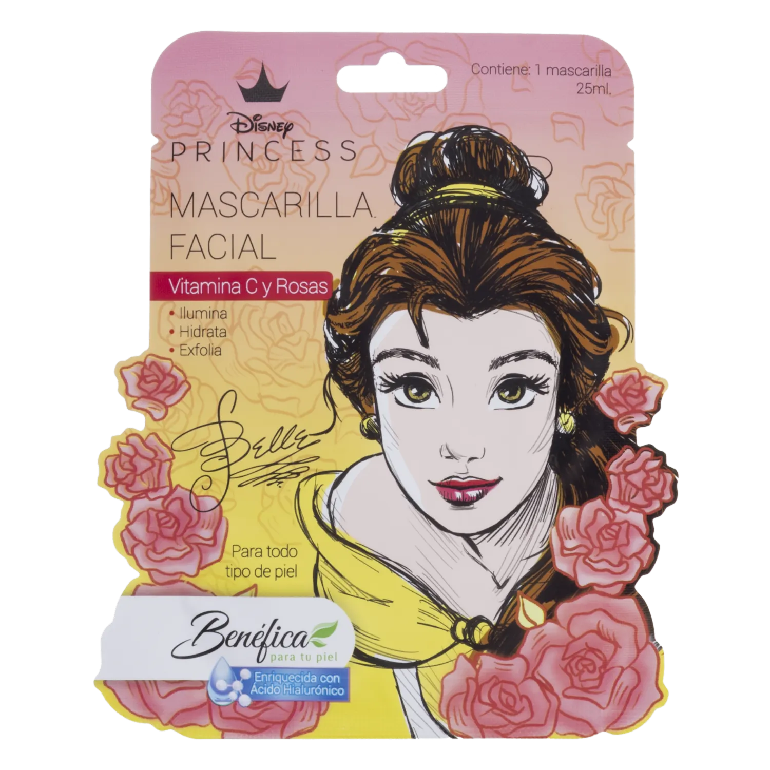 Mascarilla Facial Vitamina C Y Rosas Con Extracto De Avena Y Acido Hialuronico DISNEY Unidad