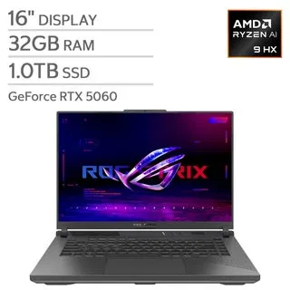 ASUS ROG Strix G16 16" Gaming Laptop - AMD Ryzen 9 Processor - GeForce RTX™ 5060 - FHD (1920x1200) Display - 32GB RAM - 1TB SSD - Windows 11 Home