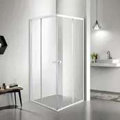 Accès d'angle droit "Garian" l.80 cm en verre transparent