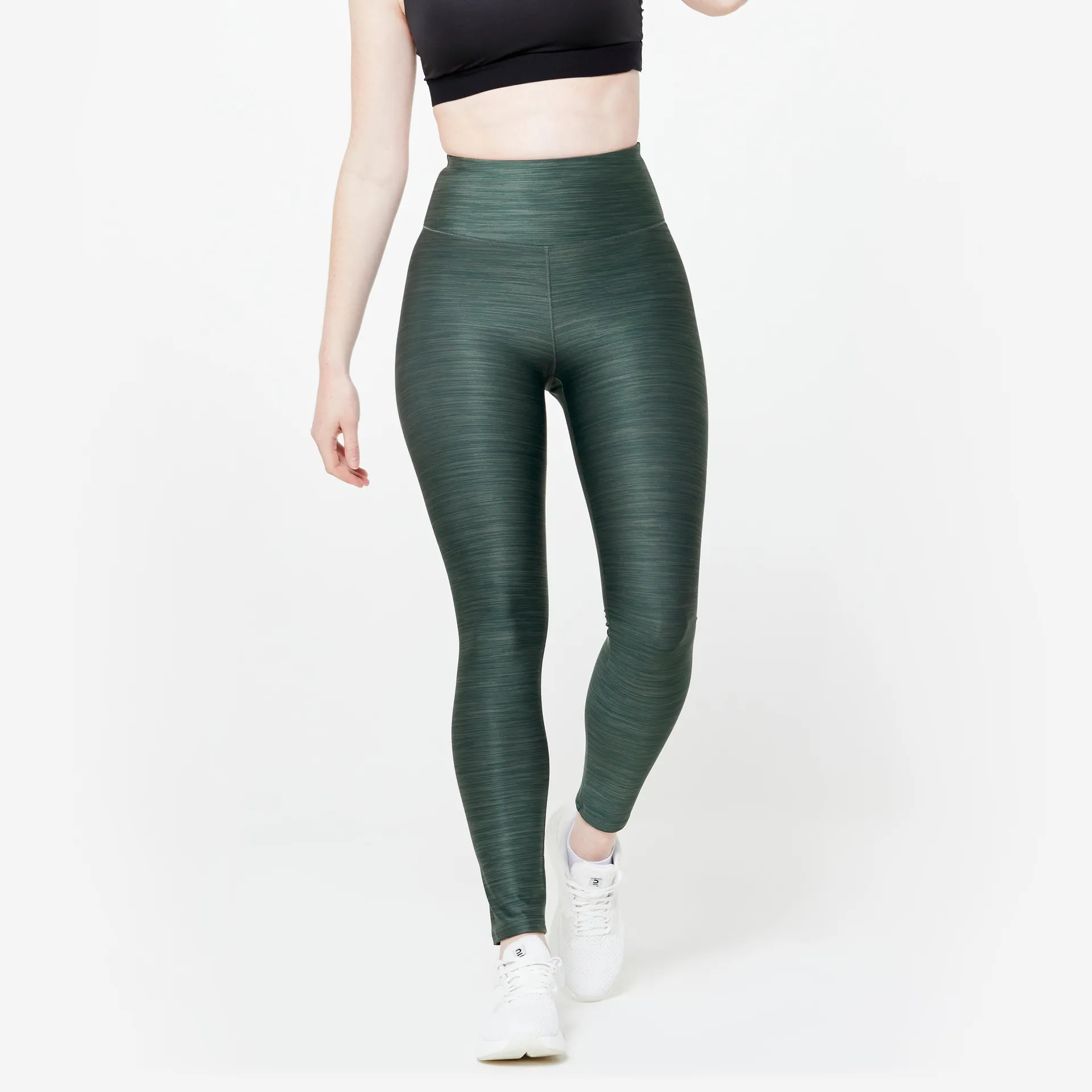 DOMYOS Dámské fitness legíny s vyšším pasem