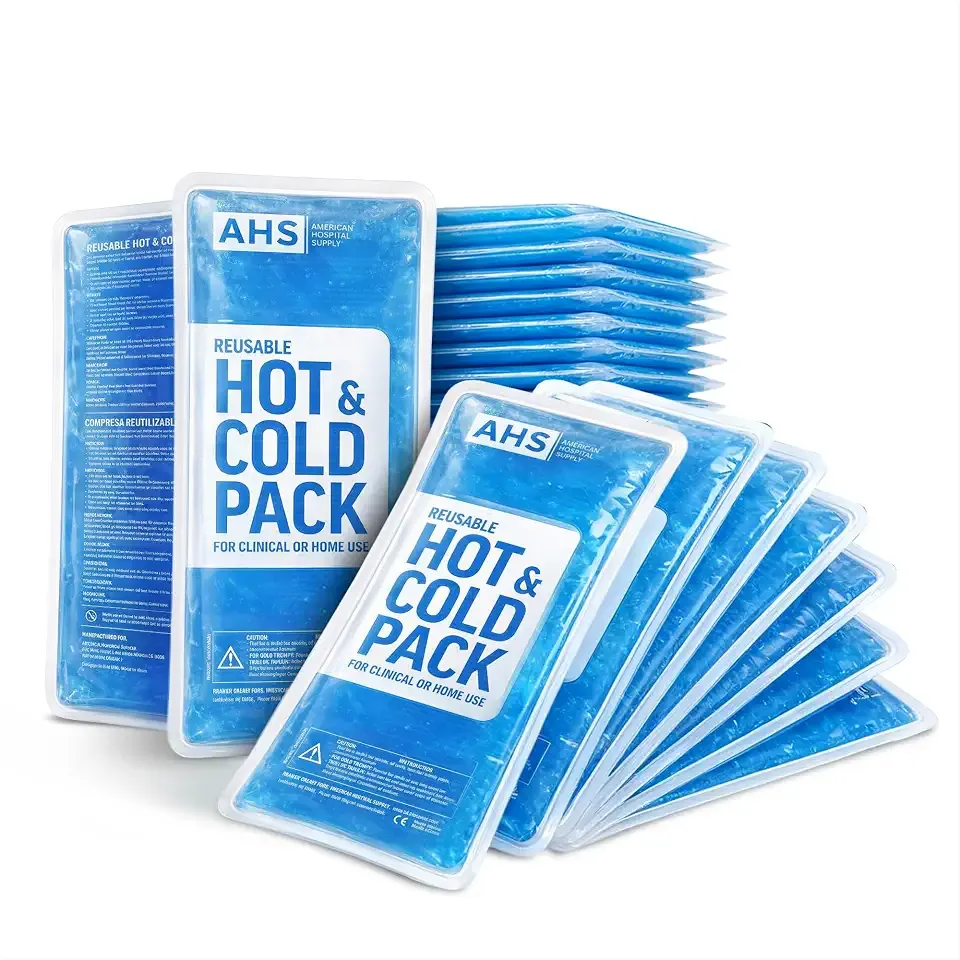 Reusable Ice Pack for Injuries, Hot & Cold Flexible Gel Pack for Knee, Shoulder & Back Pain Relief, Microwave & Freezer Safe, Case of 12 Pairs (24 Each) – American Hospital Supply