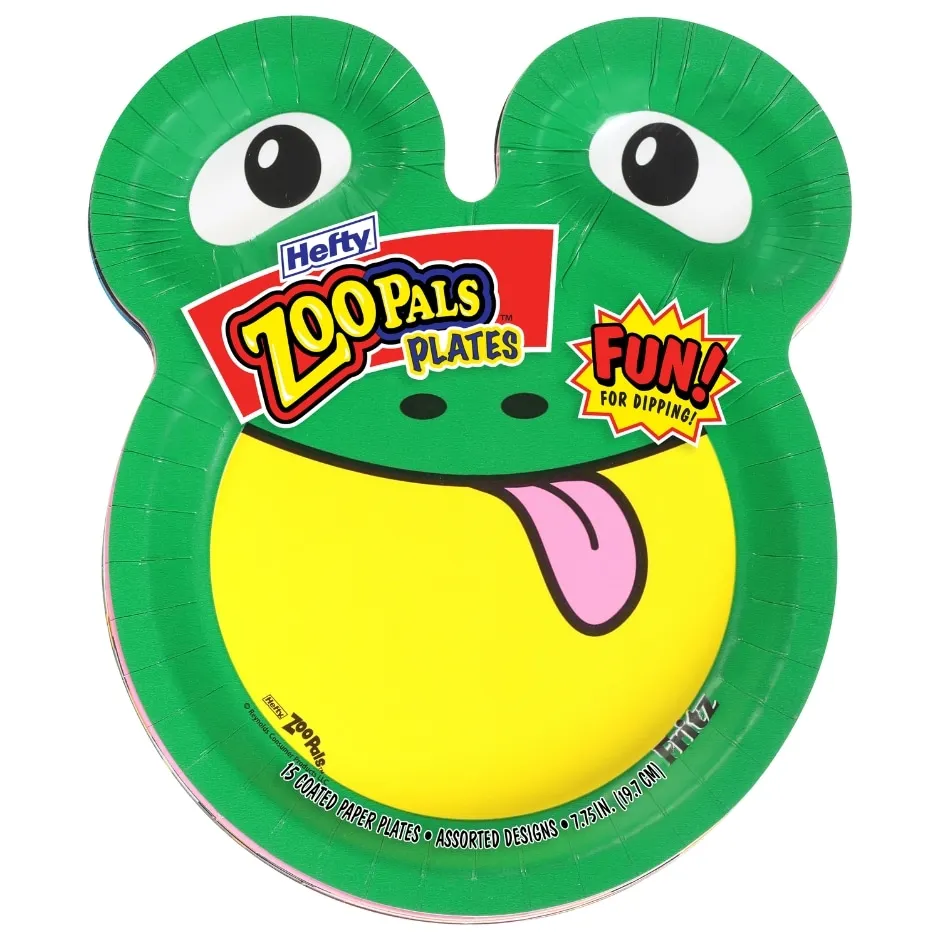 Hefty Zoopals Paper Plate, 7IN, 15 CT