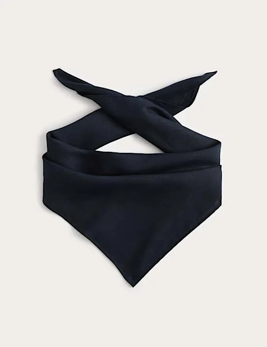 Linen Blend Herringbone Bandana Scarf