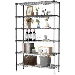 BestOffice 42"x16''x72'' 6 Shelf Wire Shelving Unit Heavy Duty Metal Storage Shelves...