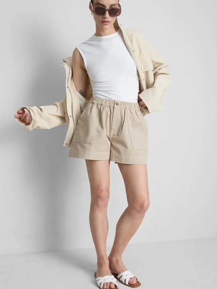 Short utilitaire en denim de coton