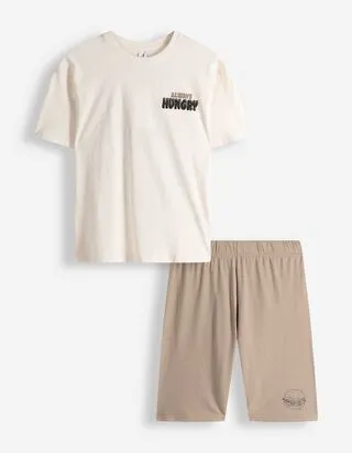 Pigiama completo (maglia + shorts) - Motivi misti - Multicolore