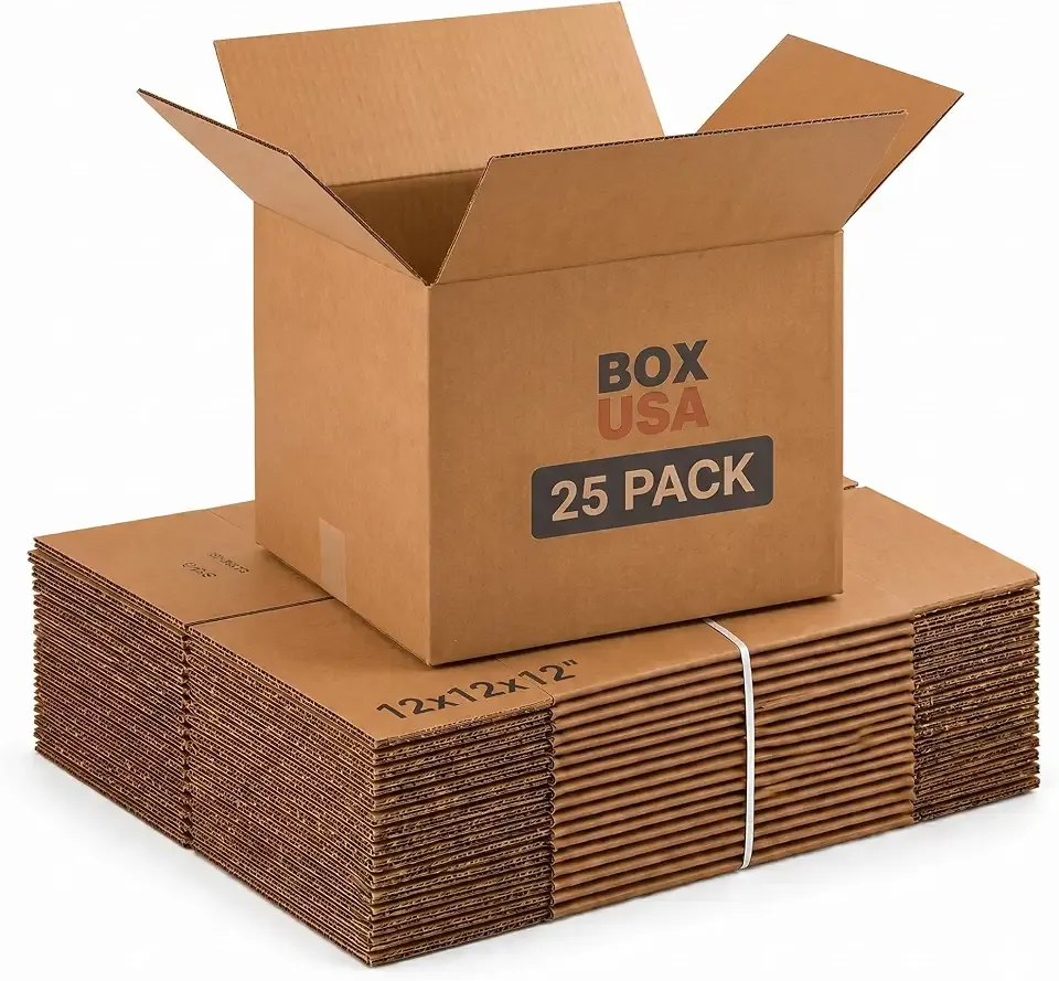 BOX USA Cube Shipping Boxes 12"L x 12"W x 12"H (25-Pack) - Small Corrugated Cardboard Packaging Boxes for Shipping, Packing, Moving, and Storage at Home, Office, or Business
