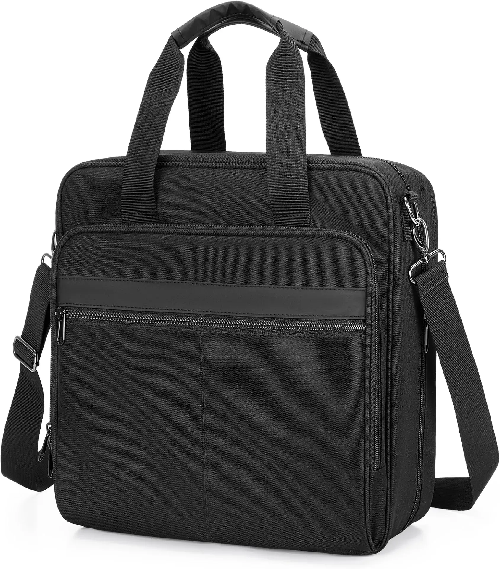 3 Ring Zipper Binder, 2 Inch Ring Binder Bag with Strap and 500 Sheet Capacity, Fits for 13" Laptop, Black (Patent Design)