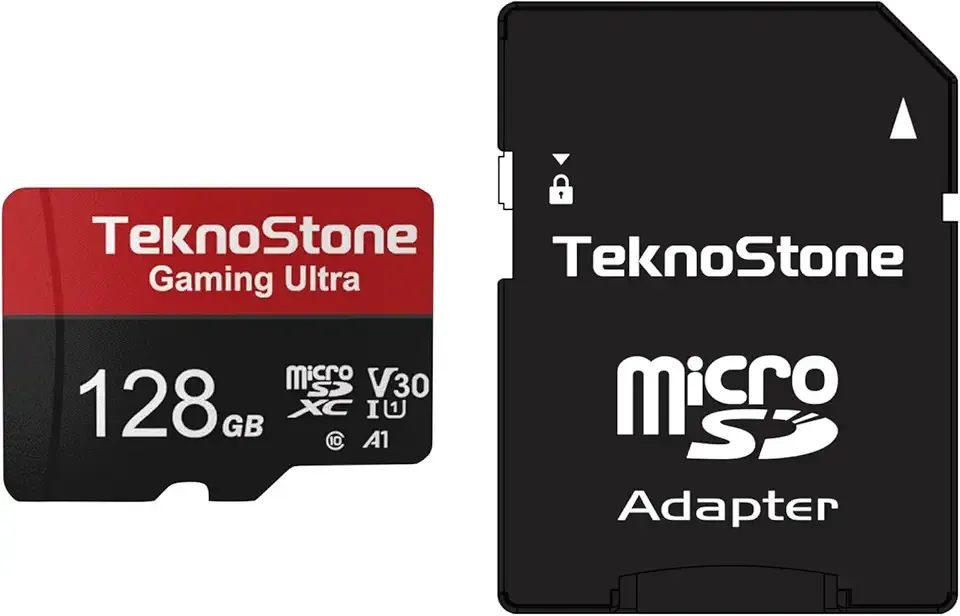 Gaming 128GB MicroSDXC Flash Memory with Adapter 100MB/s Read 50MB/s Write Speed UHS-I C10 U3 V30 A1 Rated HD Support TF Card Suitable for Nintendo-Switch 1 Steam Deck ROG Ally (1 Pack)