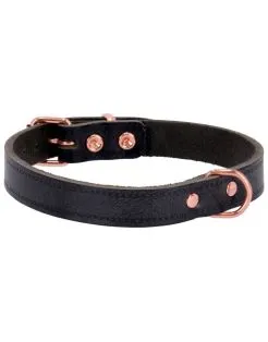 Adori Halsband Vintage Leder Rose&Zwart - Halsband