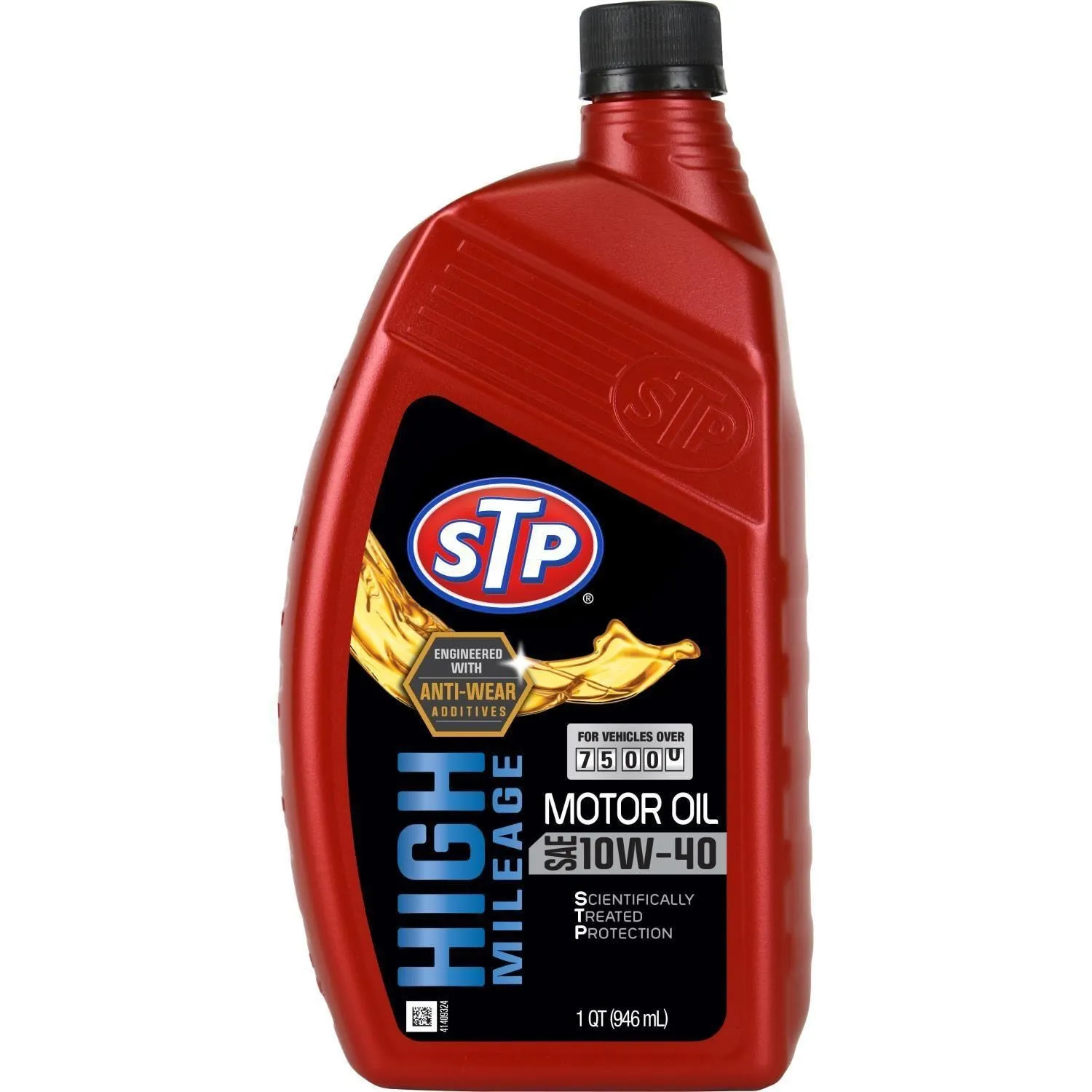 STP High Mileage Conventional 10W-40 Motor Oil 1 Quart