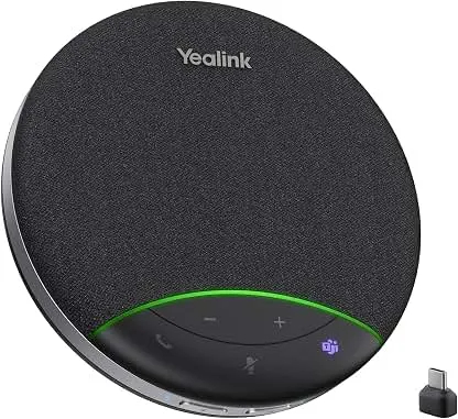 Yealink Sp92 Conference Speaker and Microphone with Bluetooth Dongle, Teams Certified, Noise Reduction, 20H Call Time USB Speakerphone for 4-6 People Meeting Room Yealink Sp92 Conference Speaker and Microphone with…