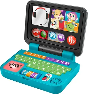 Fisher-Price Lernspaß Laptop, Lernspielzeug (Licht & Musik), ab 6 M.