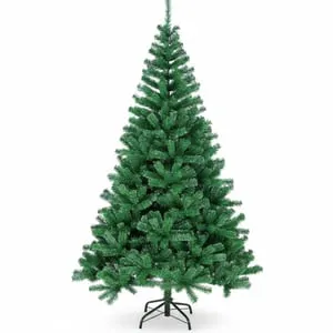 Árbol de Navidad Verde Artificial de Hoja Espumillón Arboles Soporte Metálico 180cm