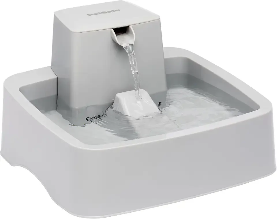 PetSafe Drinkwell Pet Fountain - Cat & Dog Hydration Station with Free-Falling Water Stream & Customizable Flow - Encourages Hydration & Protects Sensitive Whiskers - 1 Gallon