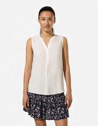 blusa - Tinta unita - Bianco sporco