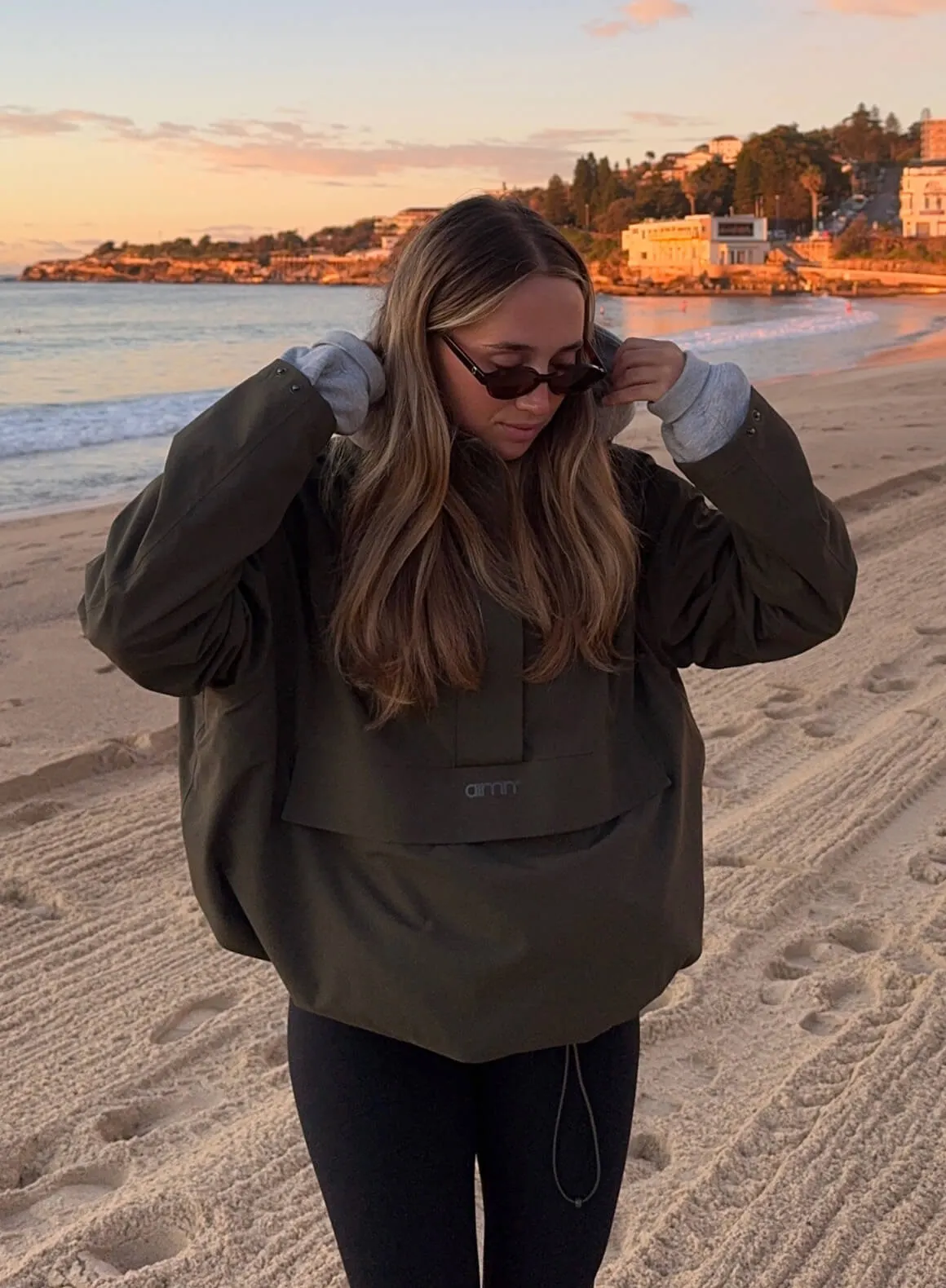 Khaki Waterproof Oversized Anorak